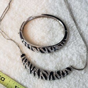 Elegant Silver and Black Necklace